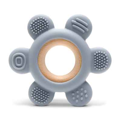 Силиконова гризалка с бук Lorelli ЦВЕТЕ, GREY