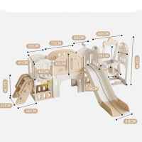 Детски приключенски център 11в1 с пързалка, катерушка, люлка и баскет кош Feelkids, кафяв-tDFsQ.jpeg