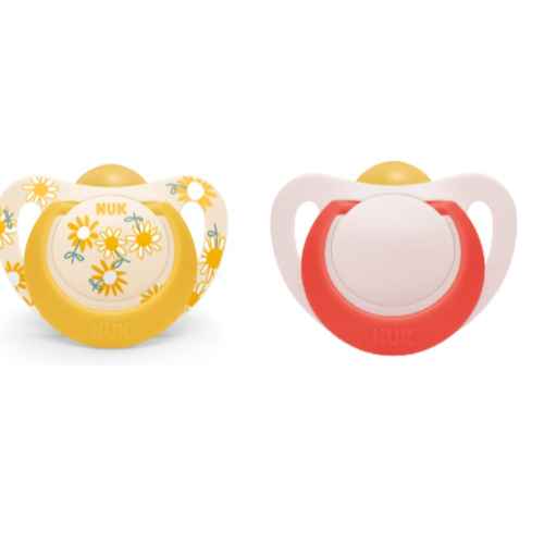 Каучукова залъгалка NUK Star, 6-18м, момиче, 2бр
