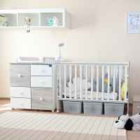 Бебешко легло Lorelli Stars 60x120 см, Бяло+Stone grey-tG83U.jpeg