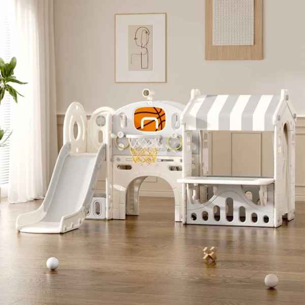 Детски център с пързалка, къща и баскетболен кош Feelkids, сив-tRjsQ.jpeg