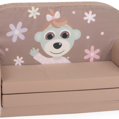 Детски двоен диван Delta Trade, Маймунка момиче бежов