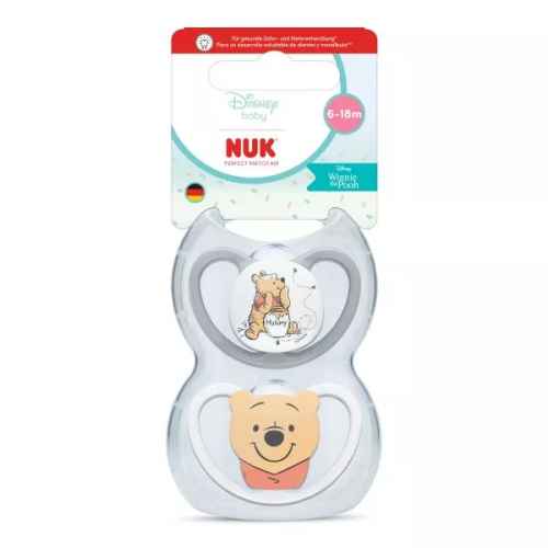 Силиконова залъгалка Nuk Perfect Match, 6-18 мес., 2 бр., AIR, Мечо Пух
