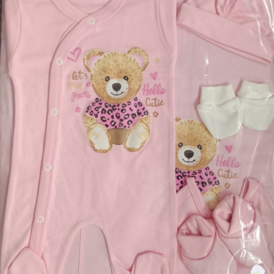 Комплект за изписване Светли, Мече в розово