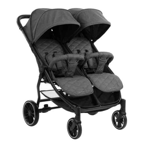 Количка за близнаци Kikka Boo Happy 2, Dark Grey 2023 РАЗПРОДАЖБА