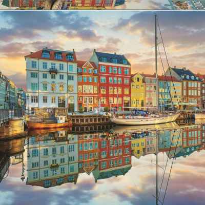 Пъзел Educa, Залез на пристанището в Копенхаген, 2000 части