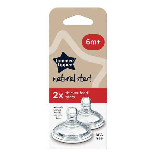 Биберони Tommee Tippee Natural start, Varieflow 6м+, 2 бр.