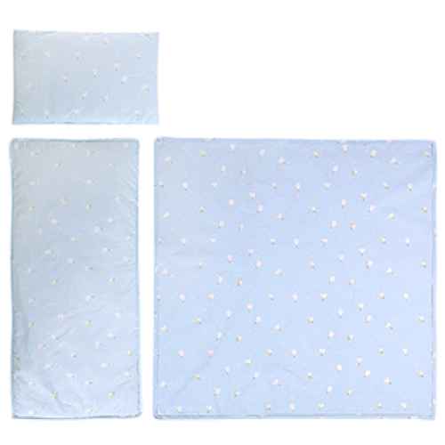 Сет за бебешка количка Lorelli, летен Ранфорс, Синьо влакче