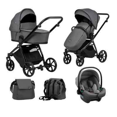 Комбинирана бебешка количка 3в1 Tutis MIO Plus, Graphite