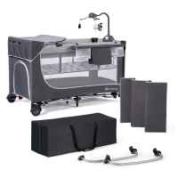 Бебешка кошара KinderKraft LEODY 2022 FULL с аксесоари, Сива-vxlOA.jpg