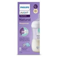 Шише за хранене AVENT Natural Response с клапа AirFree, 260 мл, с биберон без протичане, 1м+, Слончета-w0Xk2.png