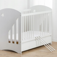 Бебешка кошара с чекмедже Baby Moon + матрак 60/120 см, бяла-wHOBv.png