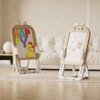 Детска дъска 2 в 1 с конструктор 60 части и стол Feelkids, Кафяво зайче-wKhIK.jpeg