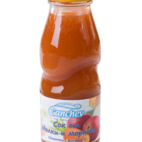 Бебешки нектар Ganchev, Ябълки и моркови 4м 250 мл-wREUX.png