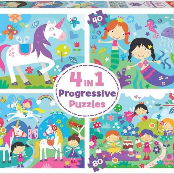 Прогресивен пъзел Educa, Фантастичен свят 4 в 1 , 20/40/60/80 части-waGam.jpeg