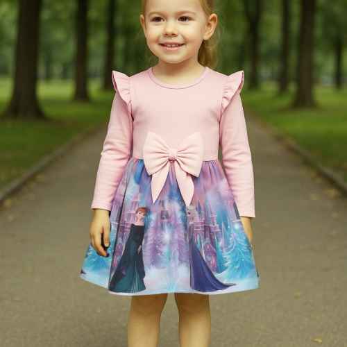 Детска рокля Мариела, светла пудра