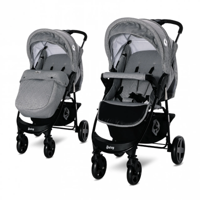 Лятна бебешка количка Lorelli Daisy Basic, Cool grey + покривало