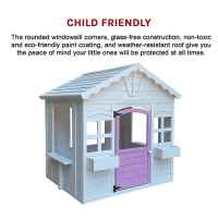 Детска дървена къща Ginger Home, с прозорци и саксии, бяла-wzbqv.jpeg