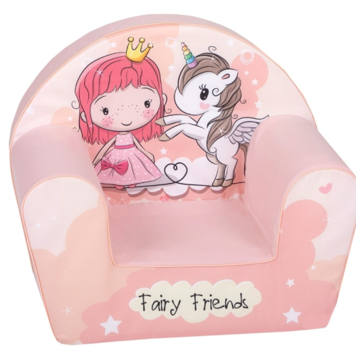 Детски фотьойл Delta Trade fairy friends, розово