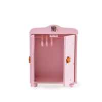 Дървен гардероб за кукли с 3 закачалки Moni toys розов-xouvs.jpg