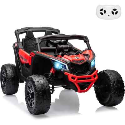 Акумулаторен джип JJ Can-Am Maverick 4x4 UTV 24v, двуместен червен металик