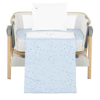Бебешки спален комплект за мини-кошара Kikka Boo 5 части, Bear with me Blue