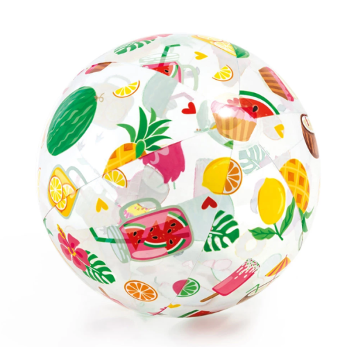 Надуваема топка Intex Lively Print, плодове, напитка и сладолед