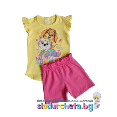 Комплект от 2 части Светли - тениска и къс панталон