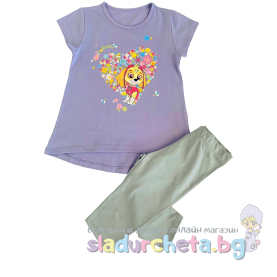 Комплект от 2 части Светли - тениска и 3/4 клин