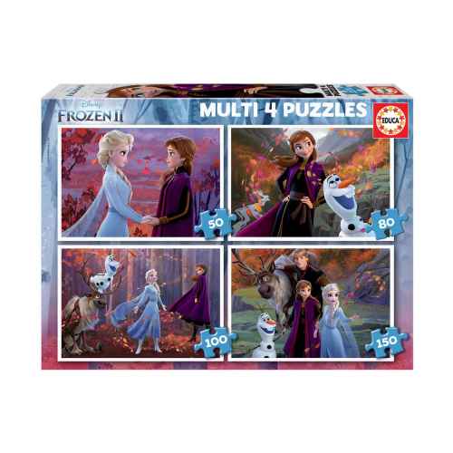 Пъзел 4 в 1 Educa, Frozen 50-80-100-150 части