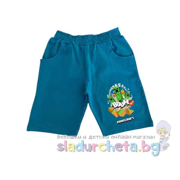 Детски къс панталон Светли, петрол-zHjne.jpeg
