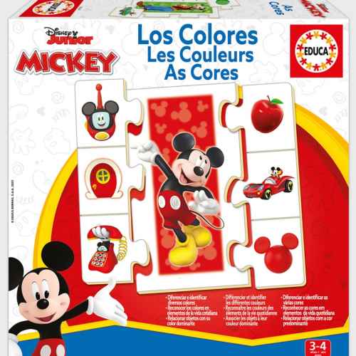 Образователен пъзел Educa, Mickey and Friends, Цветове, 42 части
