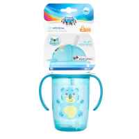 Нетечаща чаша с дръжки и силиконова сламка Canpol Happy Little 9м+ 400 мл, мече-zm5TK.jpg