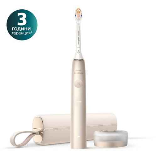 Електрическа звукочестотна четка за зъби Philips Sonicare Prestige Series 9900 с технология SenseIQ, цвят шампанско