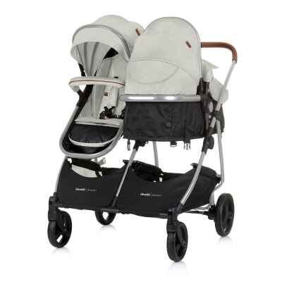 Бебешка количка за близнаци Chipolino ДуоСмарт, бишкота